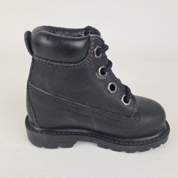 Timberland 6In Classic TODDLER Casual Boots Outdoors Black Leather - Picture 3 of 10